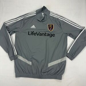 Adidas Real Salt Lake ClimaStorm Pullover Jacket Men's‎ Medium Gray Soccer